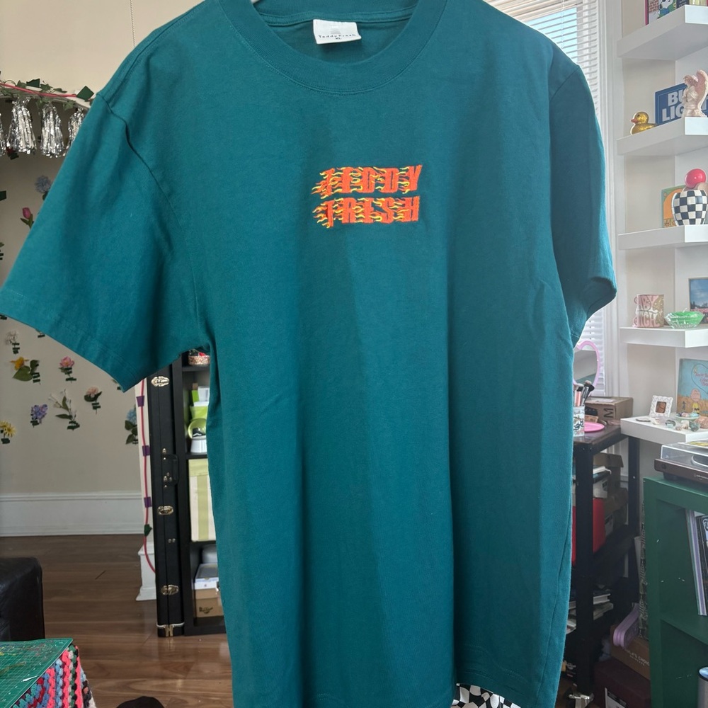 Teddy Fresh Flame Logo Teal Heavyweight T-Shirt